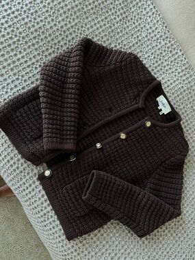 ba&sh Dark Brown Knit Cardigan